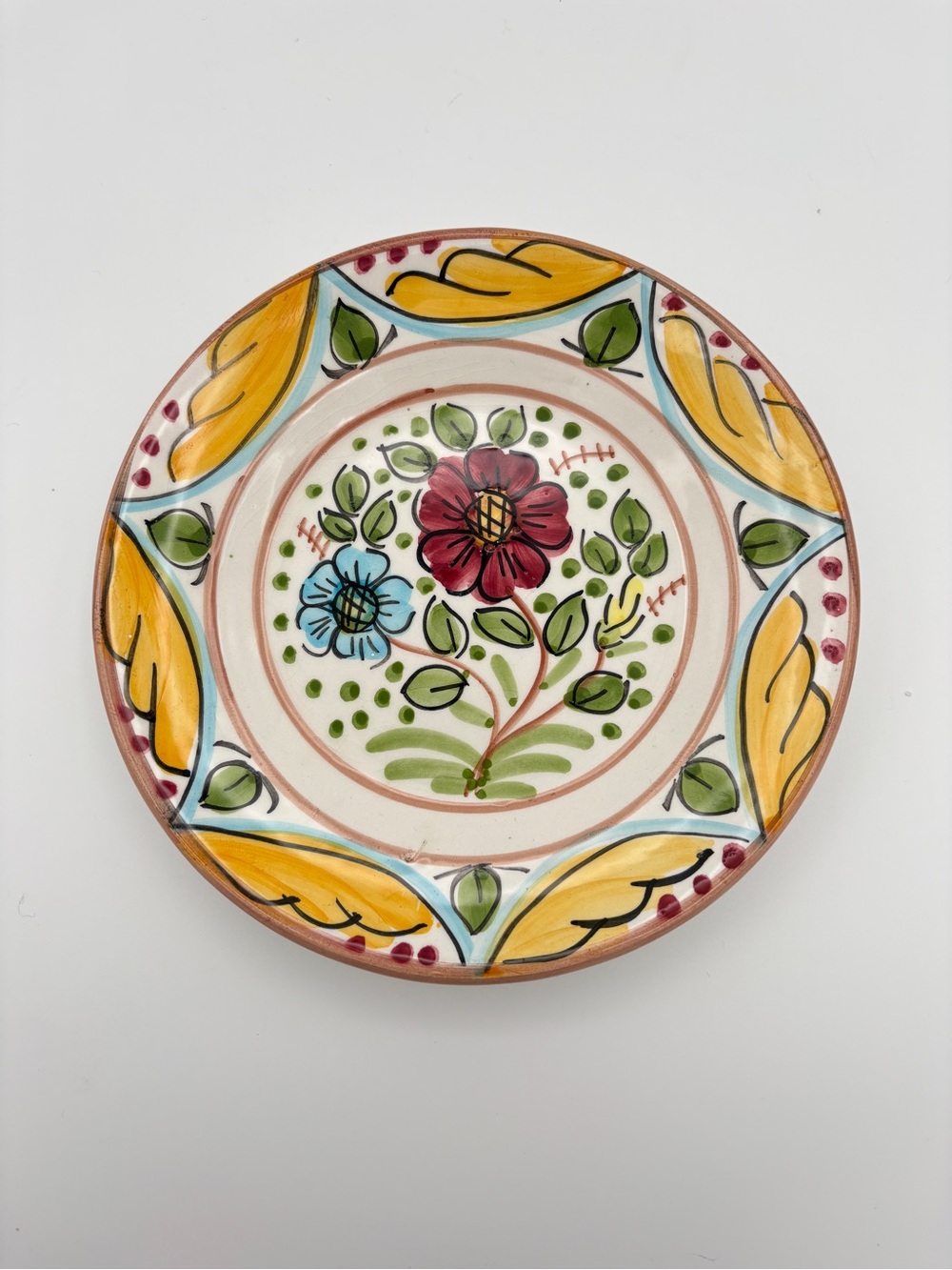Decorative Hand Painted Floral Wall Plate Spain